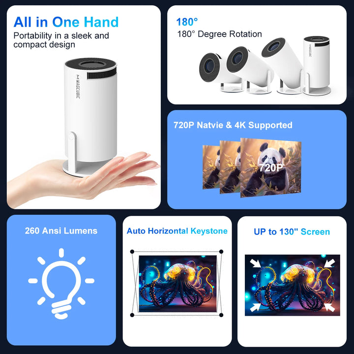 Magcubic Projetor 4K Android 11 HY300 Pro Wifi Cinema Outdoor