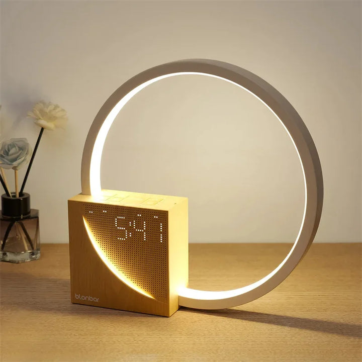 Bedside Lamp Touch Table Lamp Night Lights With Natural Sounds Desk Lamp With Alarm Clock Touch Control 3 Levels Brightness